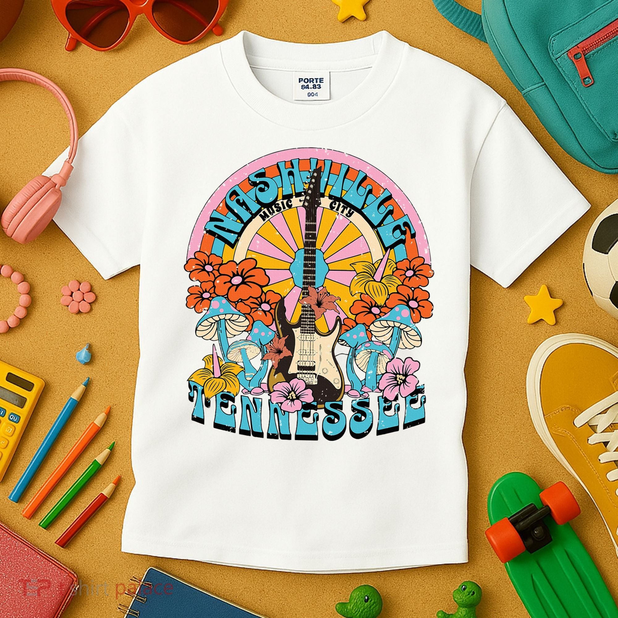 Nashville Retro Music City Trip Nash Bash Bach Kids T-Shirt