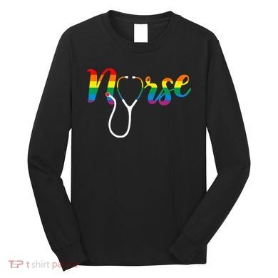 Nurse Rainbow Long Sleeve Shirt