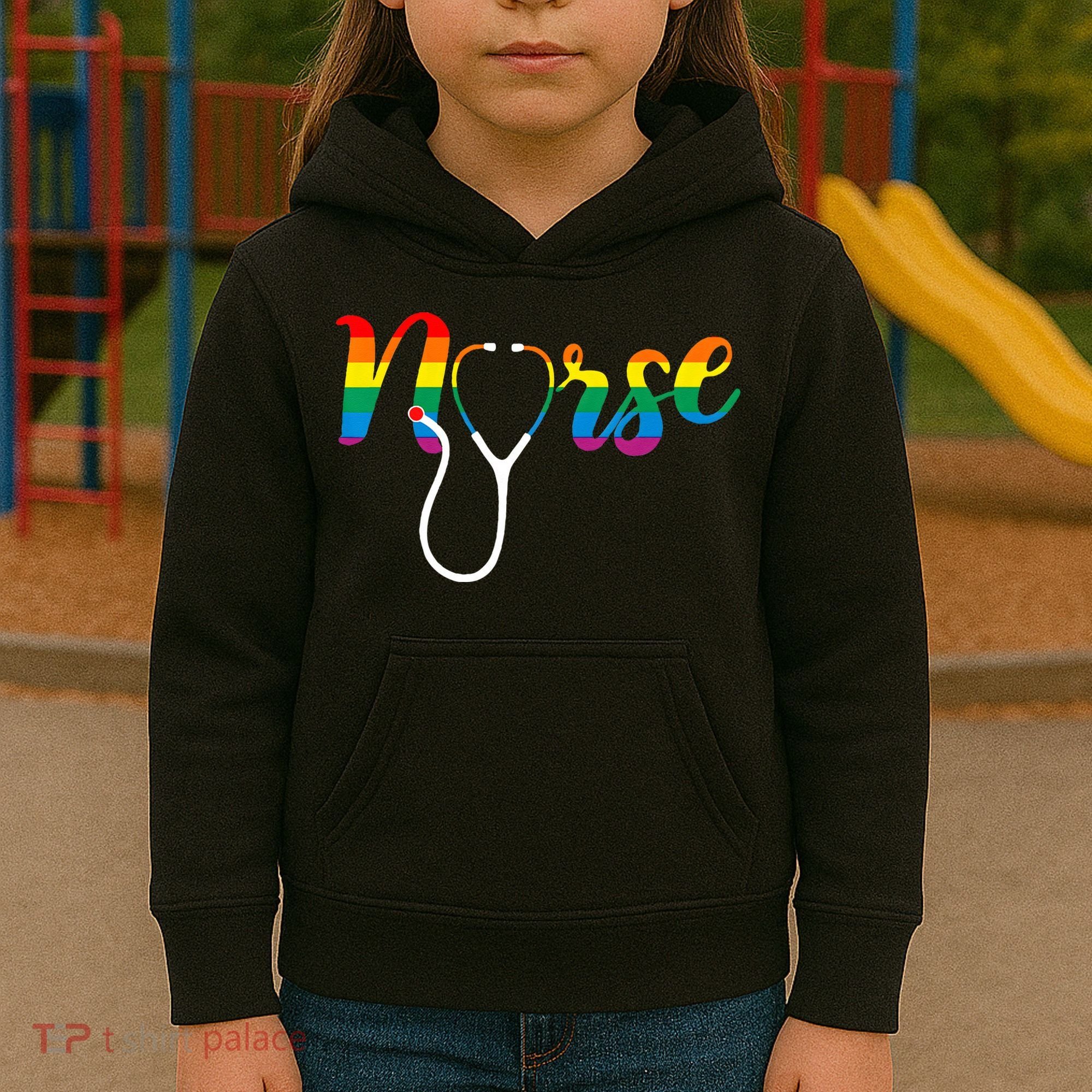 Nurse Rainbow Kids Hoodie