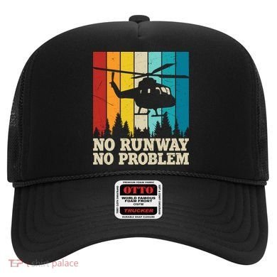 No Runway No Problem Helicopter Pilot Hat