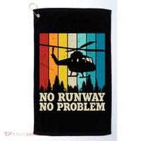 No Runway No Problem Helicopter Pilot Golf Towel thumb 0