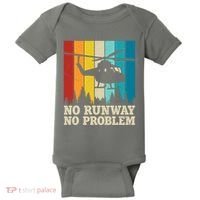 No Runway No Problem Helicopter Pilot Baby Bodysuit thumb 0