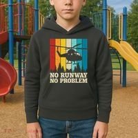 No Runway No Problem Helicopter Pilot Kids Hoodie thumb 2