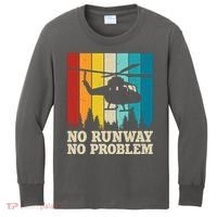 No Runway No Problem Helicopter Pilot Kids Long Sleeve Shirt thumb 0