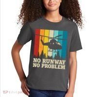 No Runway No Problem Helicopter Pilot Kids T-Shirt thumb 2