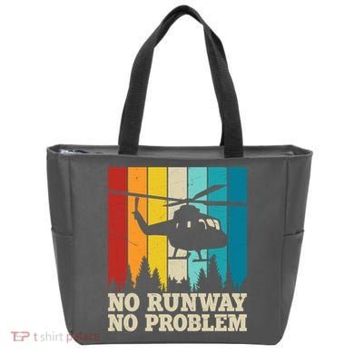 No Runway No Problem Helicopter Pilot Tote Bag