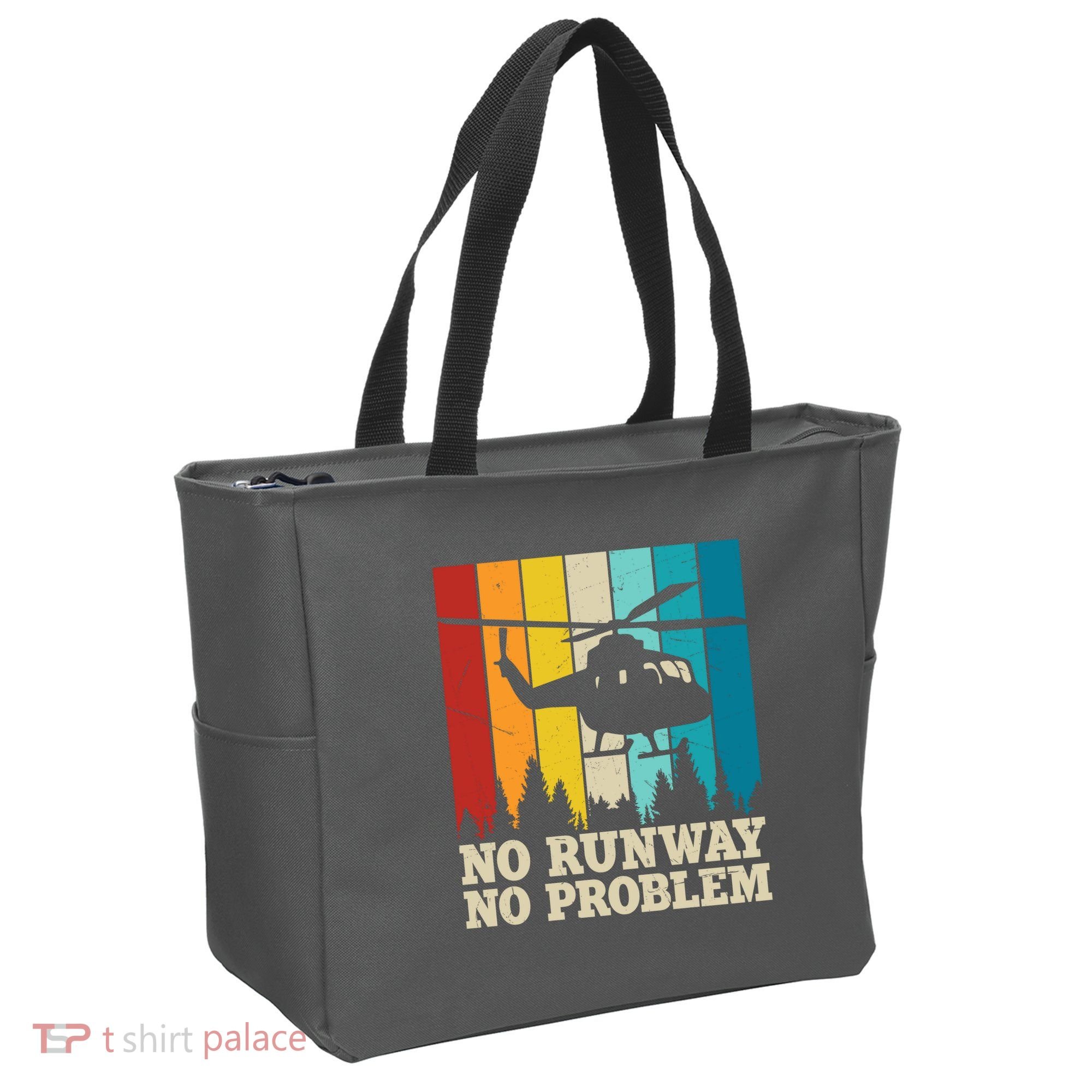 No Runway No Problem Helicopter Pilot Tote Bag