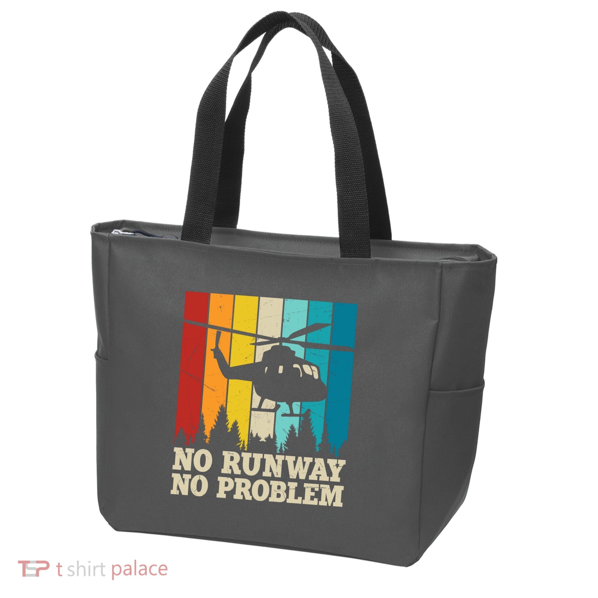No Runway No Problem Helicopter Pilot Tote Bag