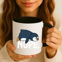  Nope Relaxed Not Today Funny Lazy Penguin Meme Coffee Mug thumb 3