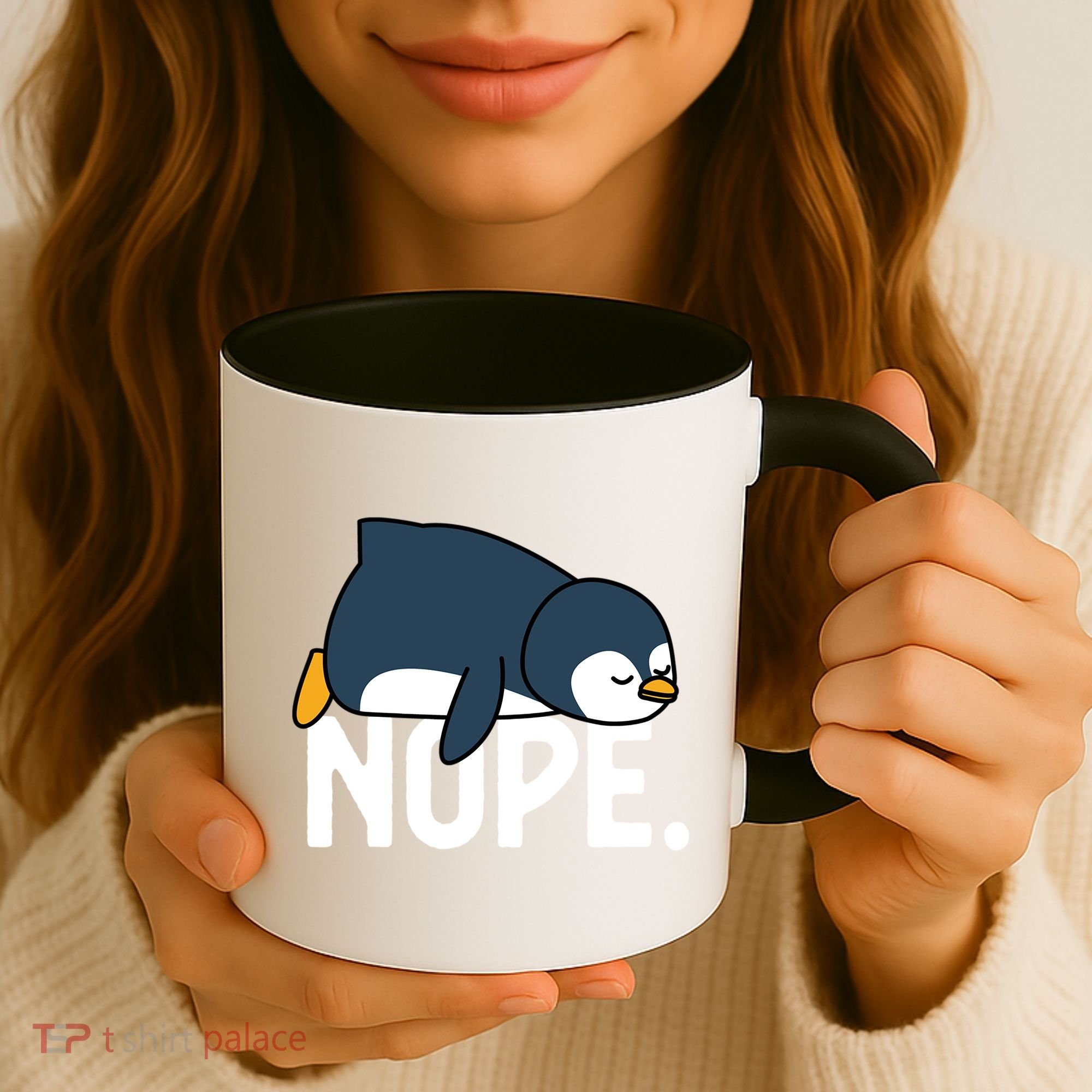  Nope Relaxed Not Today Funny Lazy Penguin Meme Coffee Mug