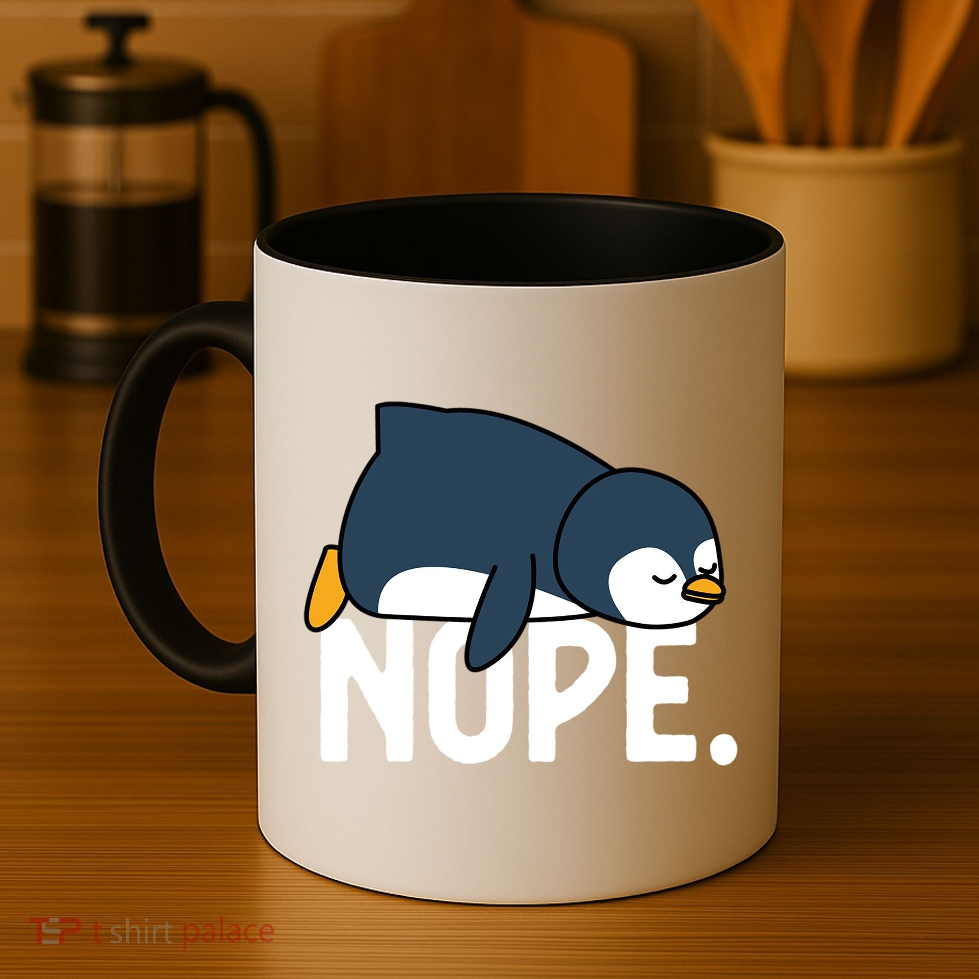  Nope Relaxed Not Today Funny Lazy Penguin Meme Coffee Mug