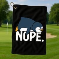  Nope Relaxed Not Today Funny Lazy Penguin Meme Golf Towel thumb 1