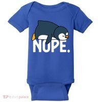  Nope Relaxed Not Today Funny Lazy Penguin Meme Baby Bodysuit thumb 0