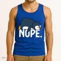  Nope Relaxed Not Today Funny Lazy Penguin Meme Tank Top thumb 3