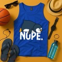  Nope Relaxed Not Today Funny Lazy Penguin Meme Tank Top thumb 4