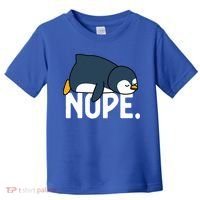  Nope Relaxed Not Today Funny Lazy Penguin Meme Toddler T-Shirt thumb 0