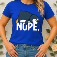  Nope Relaxed Not Today Funny Lazy Penguin Meme Women's T-Shirt thumb 2