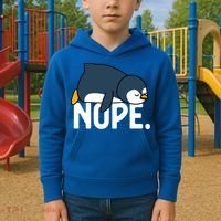 Nope Relaxed Not Today Funny Lazy Penguin Meme Kids Hoodie thumb 2