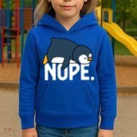  Nope Relaxed Not Today Funny Lazy Penguin Meme Kids Hoodie thumb 3