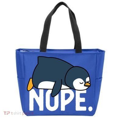  Nope Relaxed Not Today Funny Lazy Penguin Meme Tote Bag