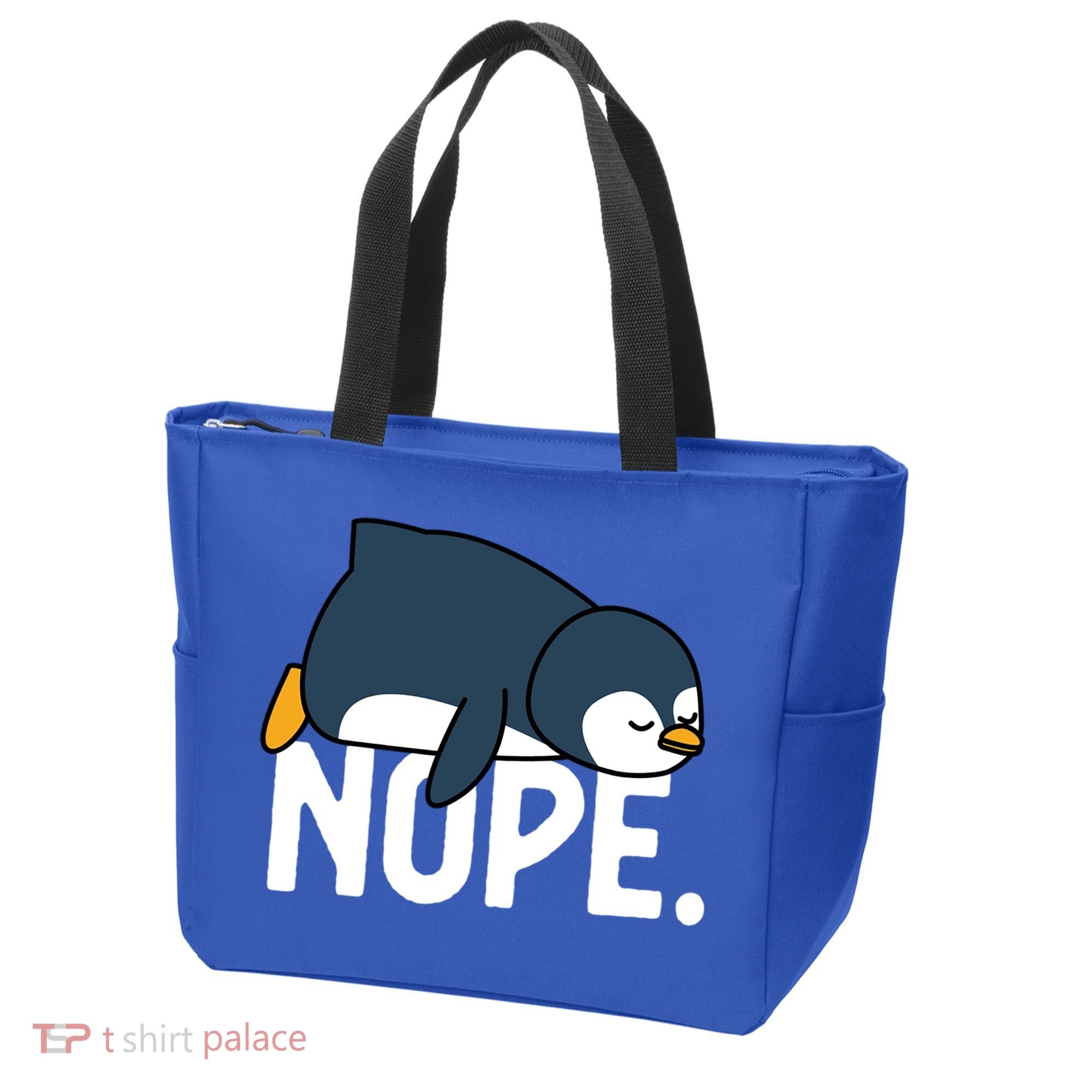  Nope Relaxed Not Today Funny Lazy Penguin Meme Tote Bag