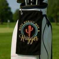 Nope Really Not A Hugger Cactus Funny Sarcastic Meme Idea Golf Towel thumb 2