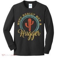 Nope Really Not A Hugger Cactus Funny Sarcastic Meme Idea Kids Long Sleeve Shirt thumb 0