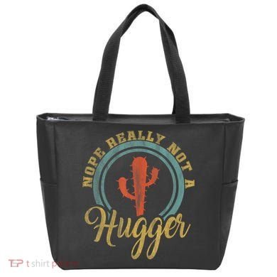 Nope Really Not A Hugger Cactus Funny Sarcastic Meme Idea Tote Bag
