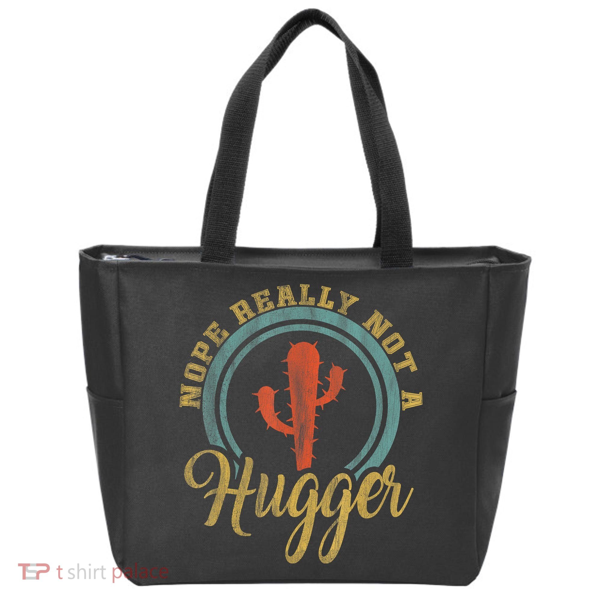 Nope Really Not A Hugger Cactus Funny Sarcastic Meme Idea Tote Bag