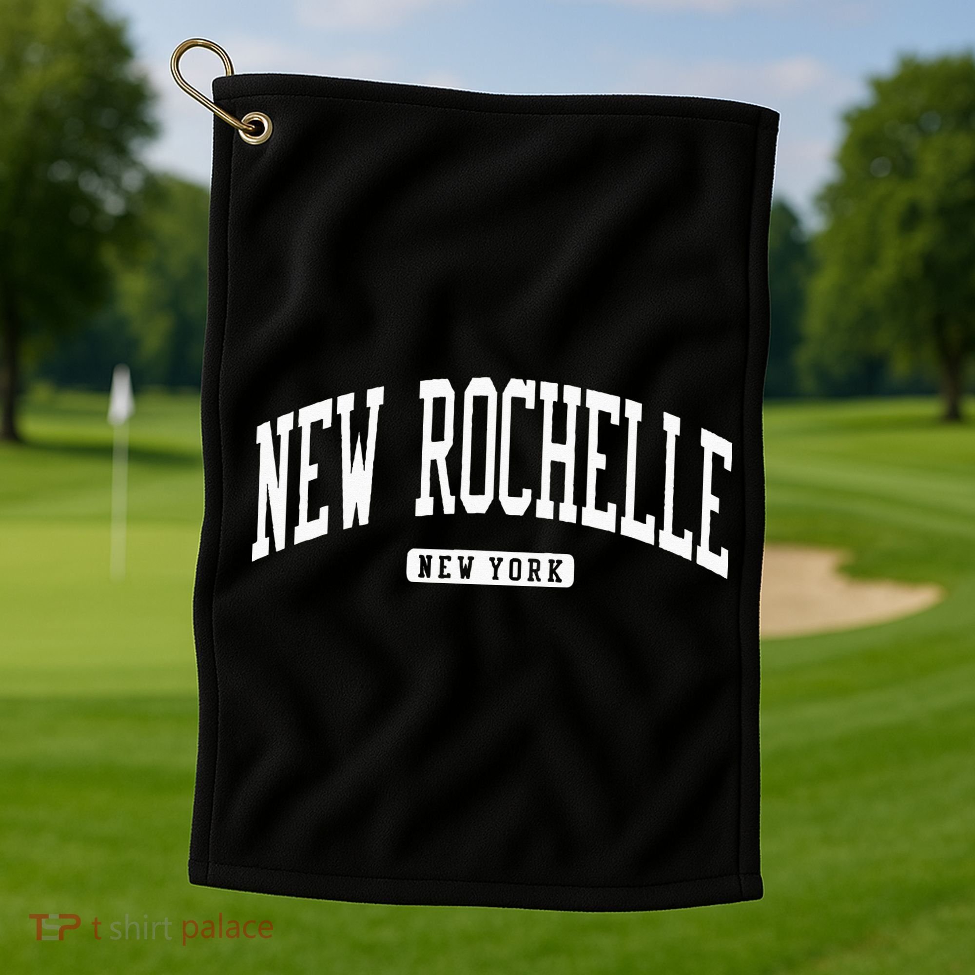 New Rochelle New York NY College University Style Golf Towel