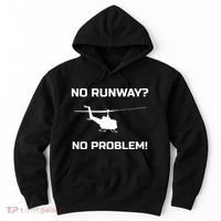 No Runway No Problem Funny Helicopter Pilot Hoodie thumb 0