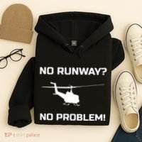No Runway No Problem Funny Helicopter Pilot Hoodie thumb 4