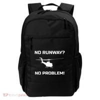No Runway No Problem Funny Helicopter Pilot Backpack thumb 0