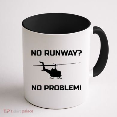 No Runway No Problem Funny Helicopter Pilot Coffee Mug back