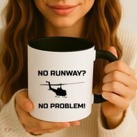 No Runway No Problem Funny Helicopter Pilot Coffee Mug thumb 3