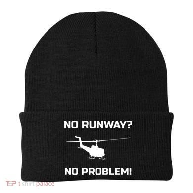 No Runway No Problem Funny Helicopter Pilot Beanie