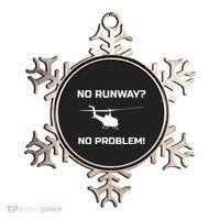 No Runway No Problem Funny Helicopter Pilot Ornament thumb 0