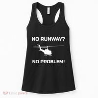 No Runway No Problem Funny Helicopter Pilot Women's Tank Top thumb 0
