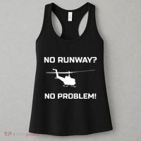 No Runway No Problem Funny Helicopter Pilot Women's Tank Top thumb 3