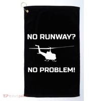 No Runway No Problem Funny Helicopter Pilot Golf Towel thumb 0