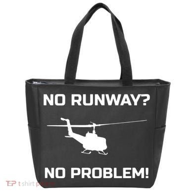 No Runway No Problem Funny Helicopter Pilot Tote Bag