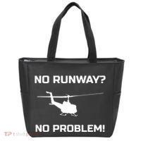 No Runway No Problem Funny Helicopter Pilot Tote Bag thumb 0