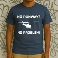 No Runway No Problem Funny Helicopter Pilot T-Shirt thumb 3