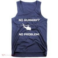 No Runway No Problem Funny Helicopter Pilot Tank Top thumb 0