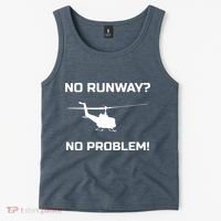 No Runway No Problem Funny Helicopter Pilot Tank Top thumb 2