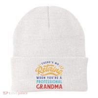 No Retiring Professional Grandma Funny Gift Beanie thumb 0