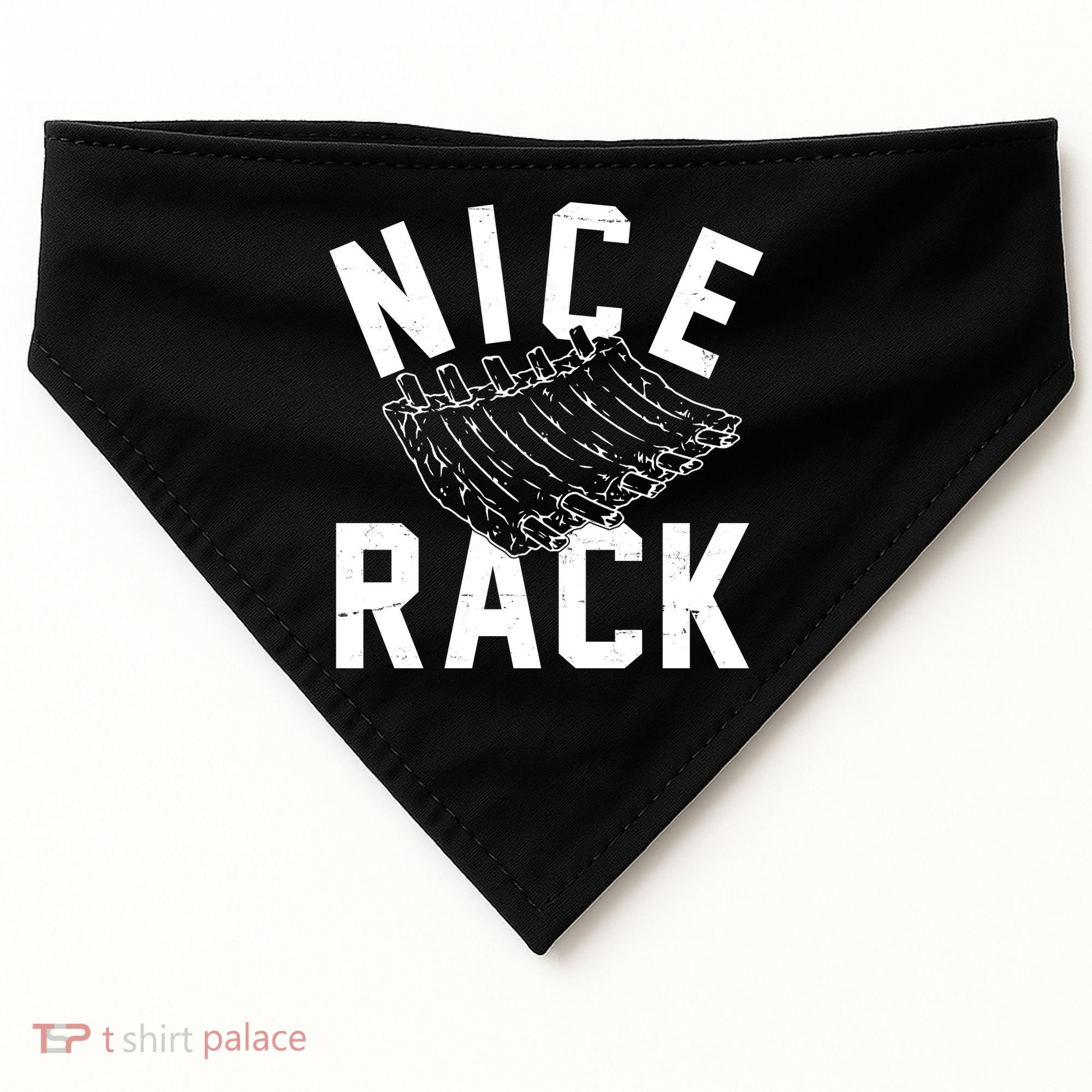 Nice Rack Ribs Bbq Lover Funny USA-Made Doggie Bandana