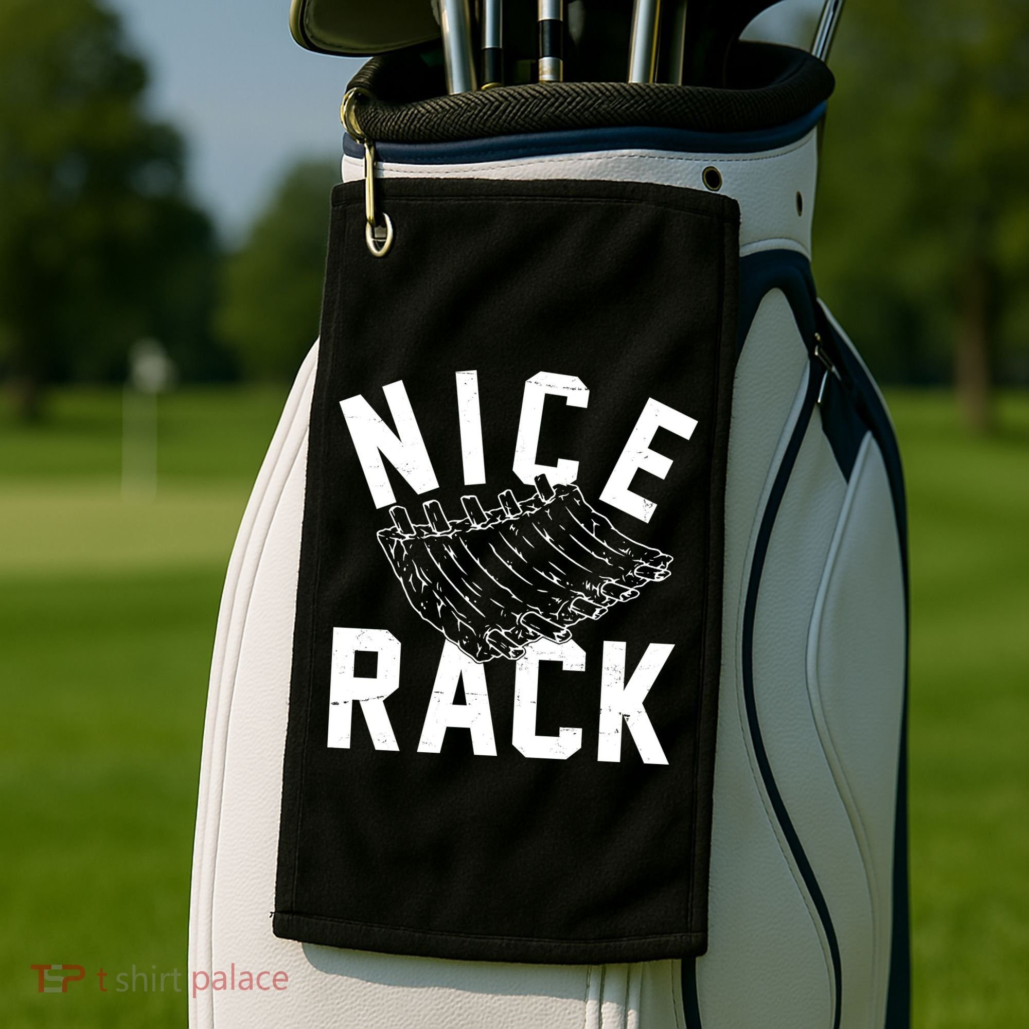 Nice Rack Ribs Bbq Lover Funny Golf Towel