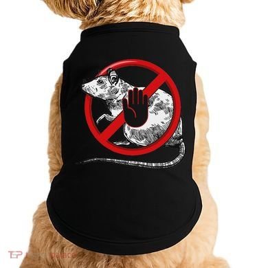 No Rat Sign Stop Snitching Pest Control Cool Novelty Graphic Doggie Tank
