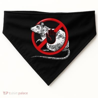 No Rat Sign Stop Snitching Pest Control Cool Novelty Graphic USA-Made Doggie Bandana